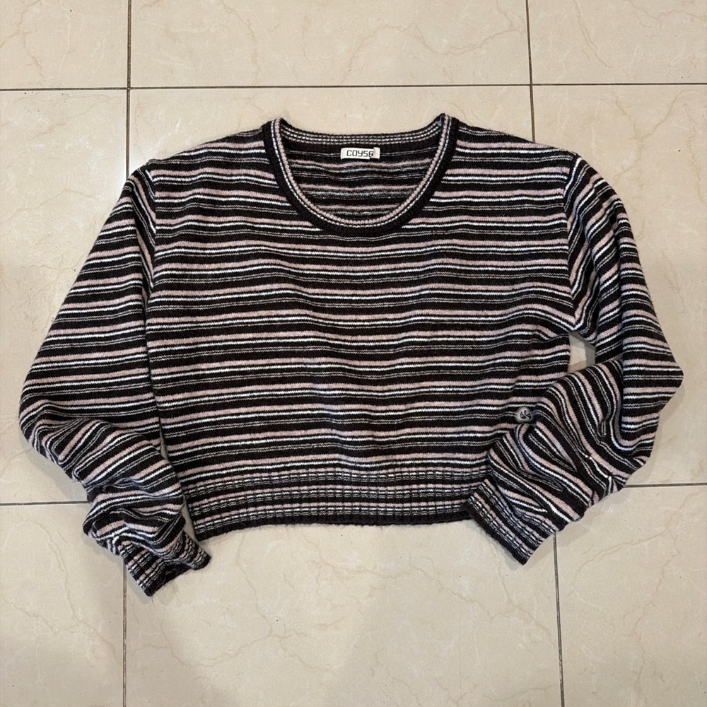 Coyseio brown striped sweater